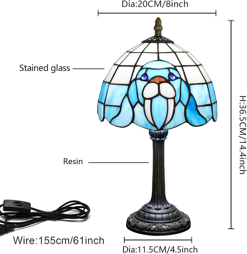 Tiffany Lamp Stained Glass Table Bedroom Bedside Reading