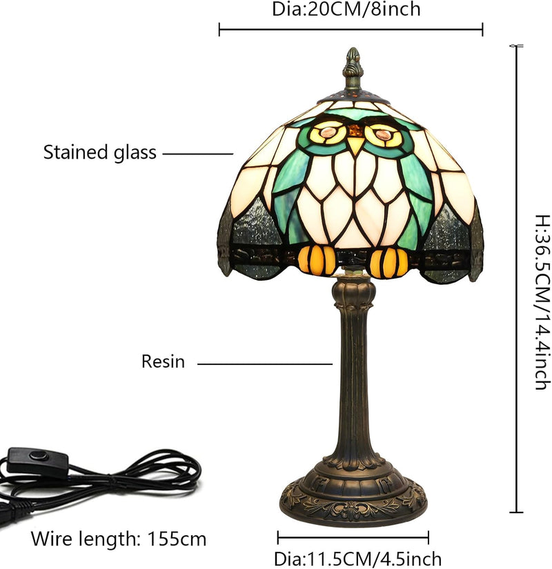 Tiffany Lamp Stained Glass Table Bedroom Bedside Reading