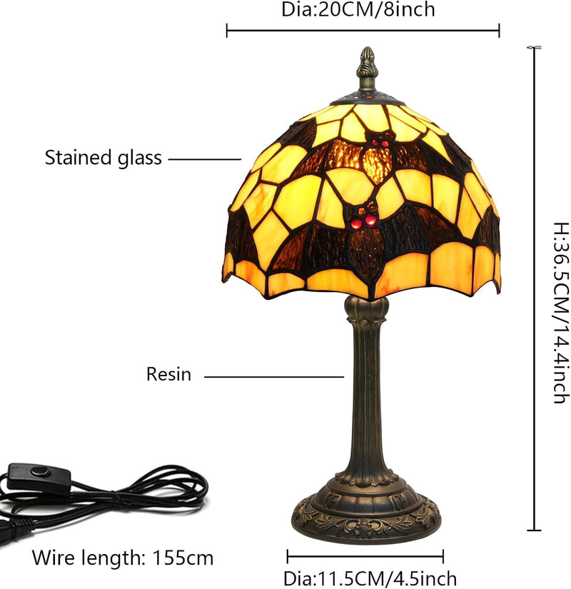 Tiffany Lamp Stained Glass Table Bedroom Bedside Reading