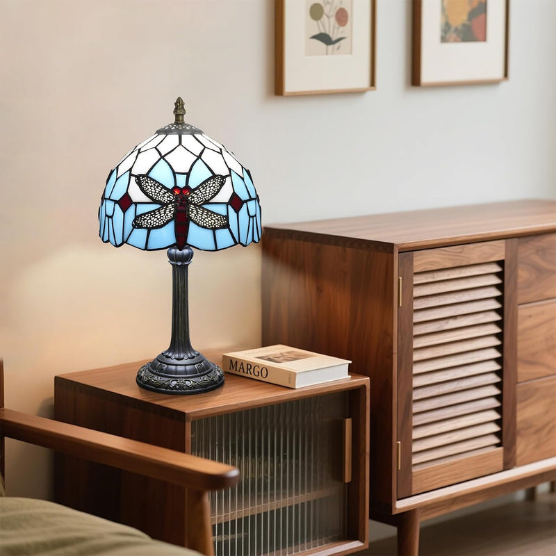 Tiffany Lamp Stained Glass Table Bedroom Bedside Reading
