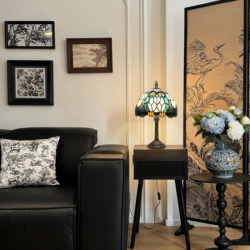 Tiffany Lamp Stained Glass Table Bedroom Bedside Reading