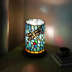 Tiffany Lamp Stained Glass Table Dragonfly Style Bedroom