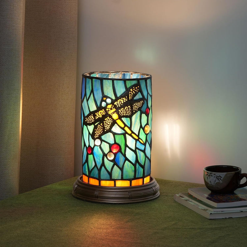 Tiffany Lamp Stained Glass Table Dragonfly Style Bedroom