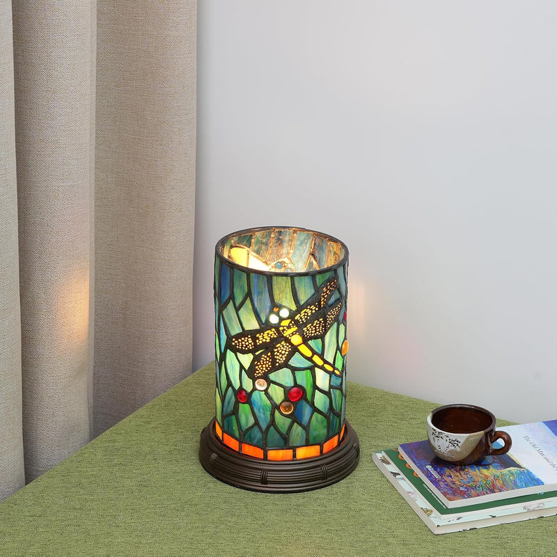 Tiffany Lamp Stained Glass Table Dragonfly Style Bedroom