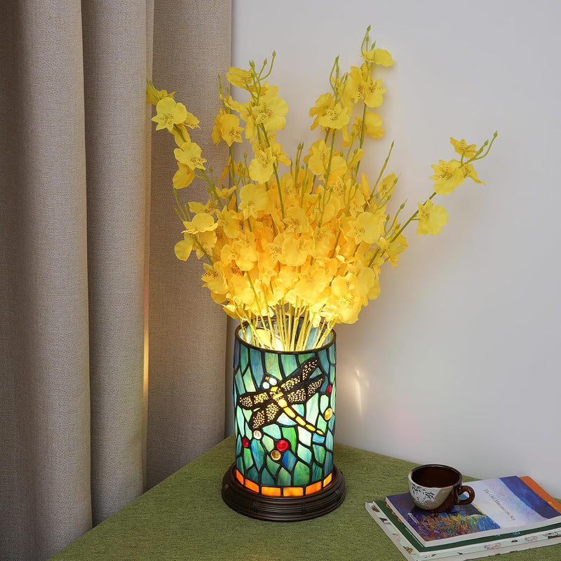 Tiffany Lamp Stained Glass Table Dragonfly Style Bedroom