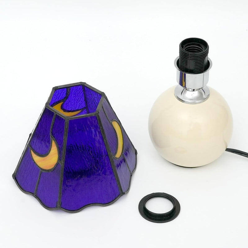 Tiffany Style Bedside Table Lamp Stained Glass Moon