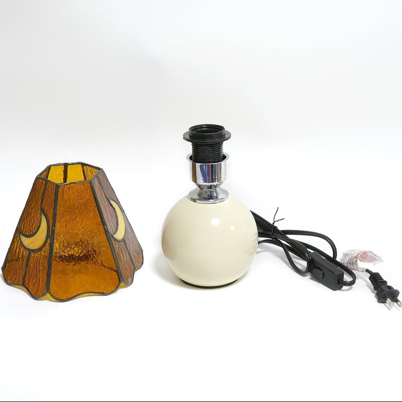 Tiffany Style Bedside Table Lamp Stained Glass Moon