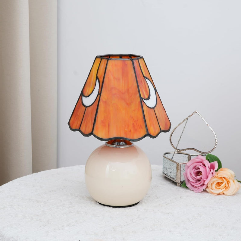 Tiffany Style Bedside Table Lamp Stained Glass Moon