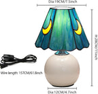 Tiffany Lamp Stained Glass Table Mushroom Moon Cute
