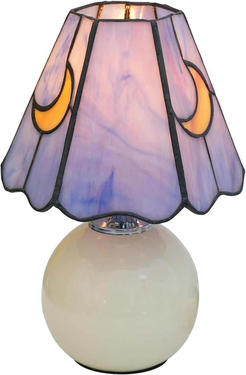 Tiffany Style Bedside Table Lamp Stained Glass Moon