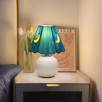 Tiffany Lamp Stained Glass Table Mushroom Moon Cute