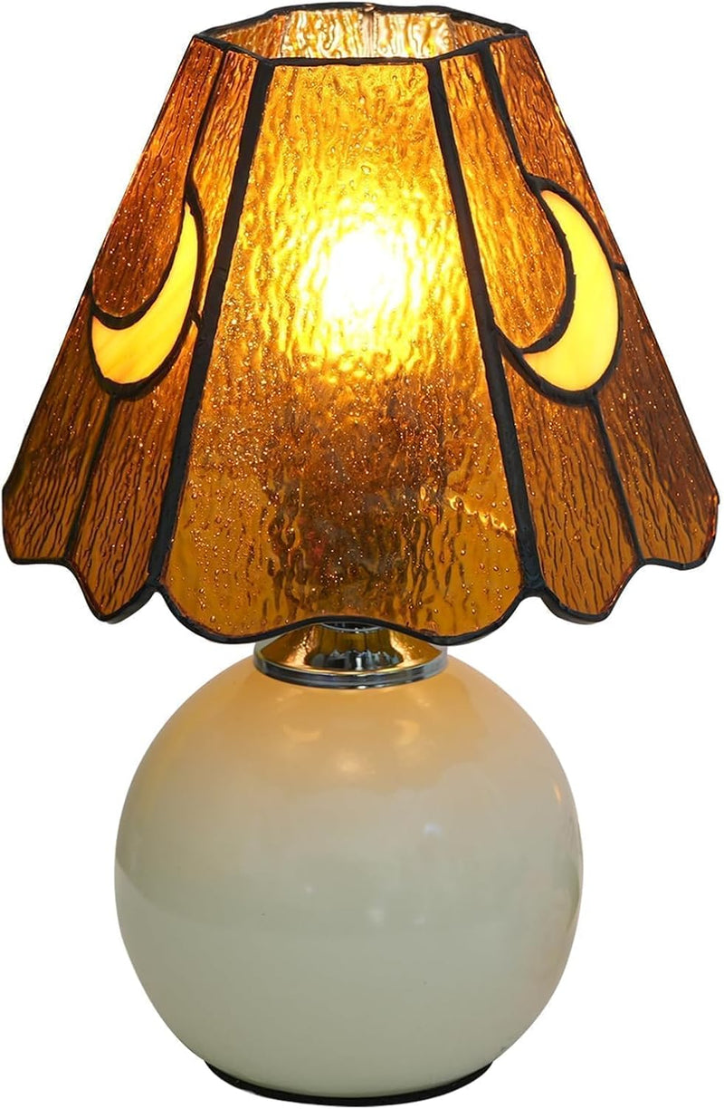 Tiffany Style Bedside Table Lamp Stained Glass Moon