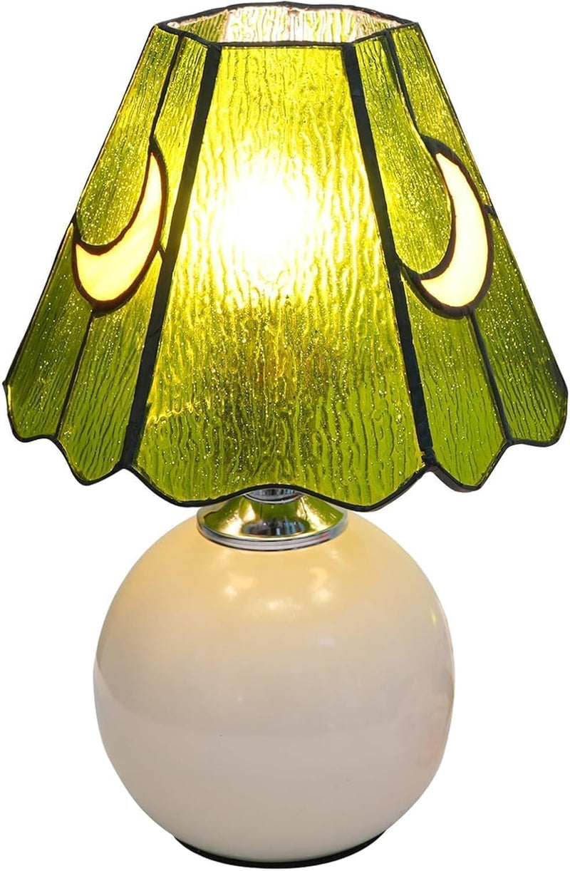 Tiffany Style Bedside Table Lamp Stained Glass Moon