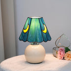 Tiffany Lamp Stained Glass Table Mushroom Moon Cute