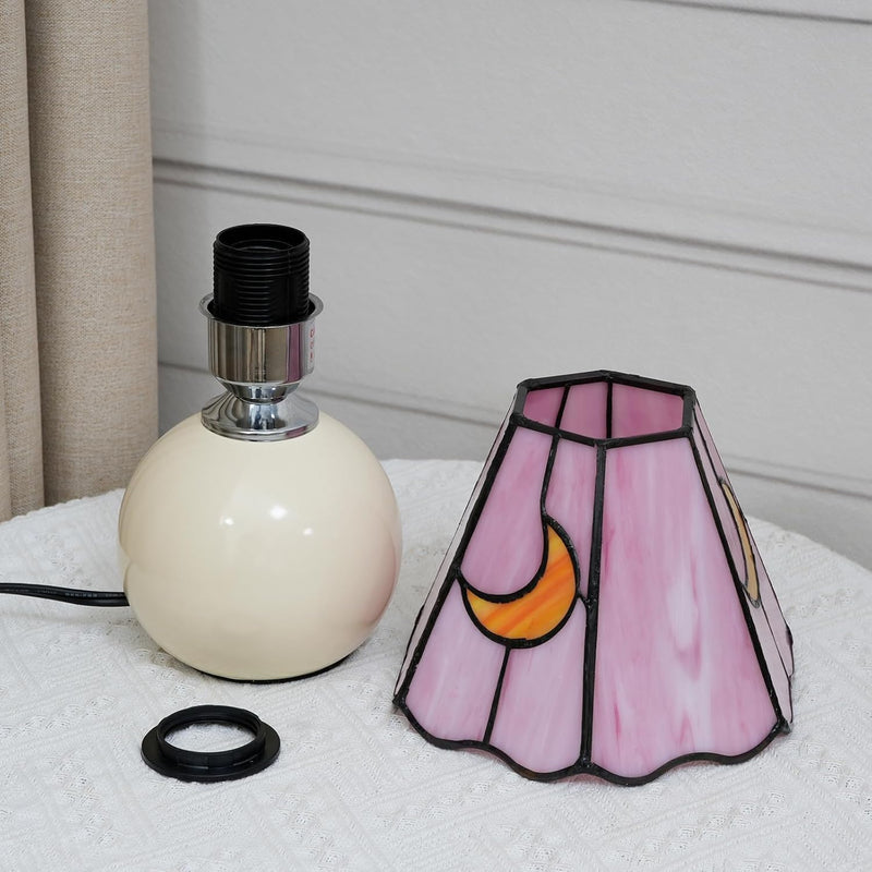 Tiffany Style Bedside Table Lamp Stained Glass Moon