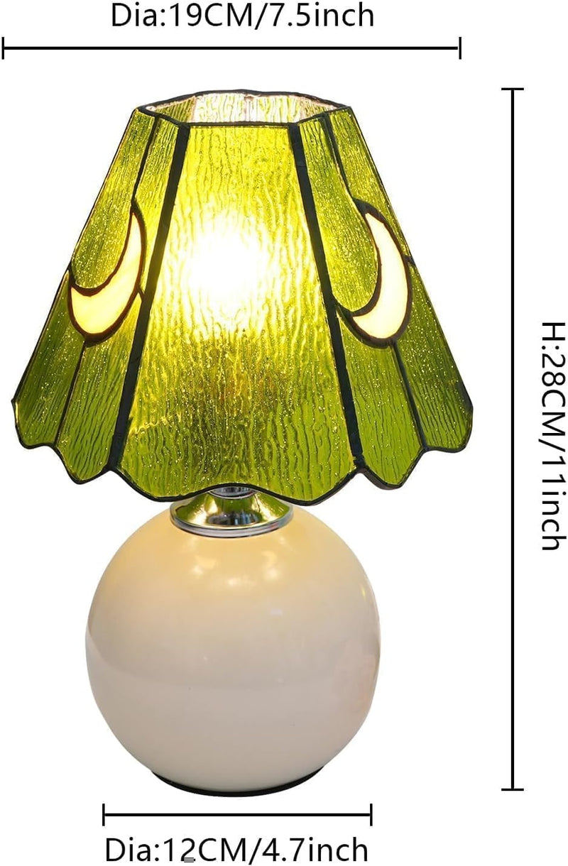 Tiffany Style Bedside Table Lamp Stained Glass Moon