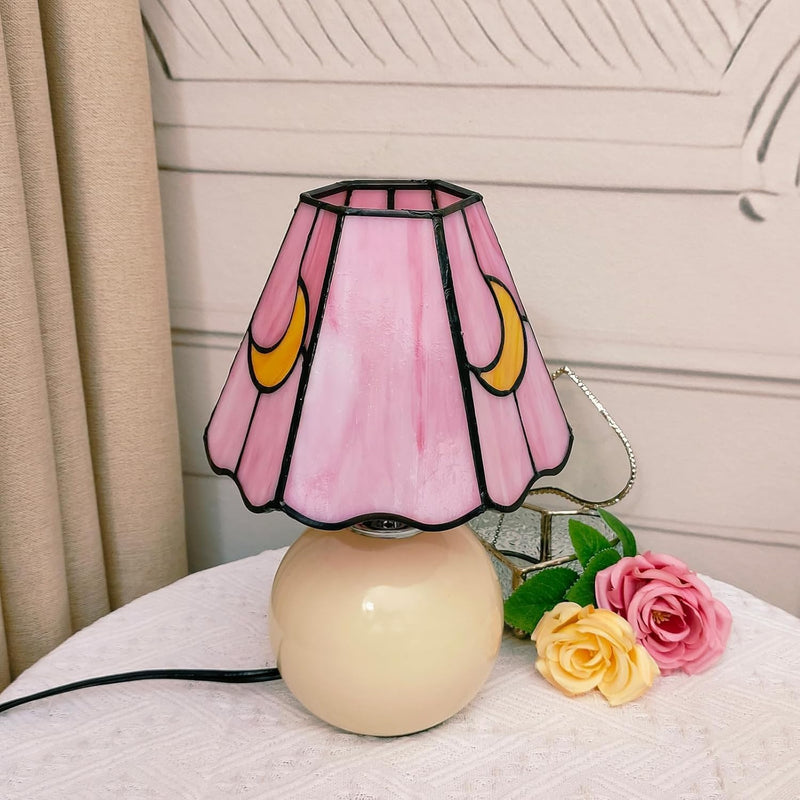 Tiffany Style Bedside Table Lamp Stained Glass Moon