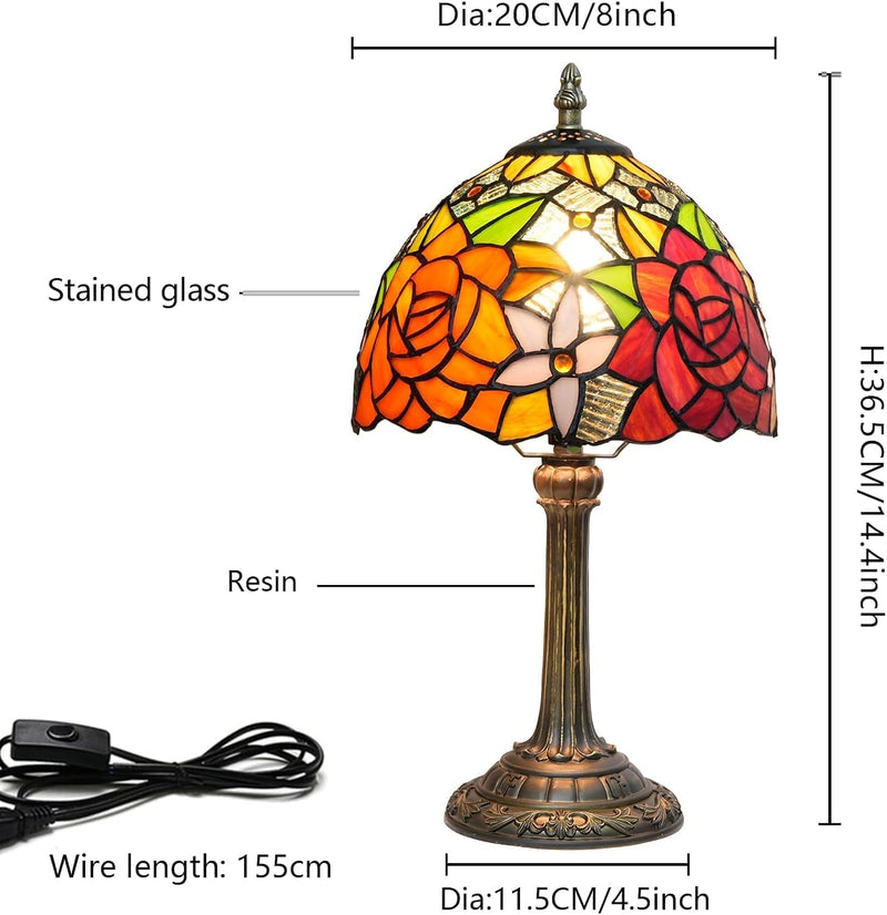 Tiffany Lamp Stained Glass Table Tulip Small Bedside