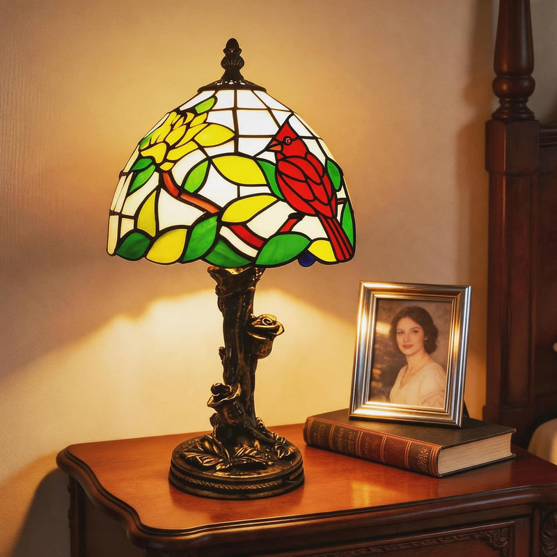 Tiffany Lamp Stained Glass with Beads 8" 20CM