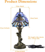 Tiffany Lamp Stained Glass with Beads 8" Table