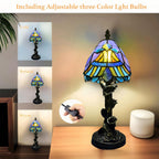 Tiffany Lamp Stained Glass with Beads 8" Table
