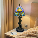 Tiffany Lamp Stained Glass with Beads 8" Table