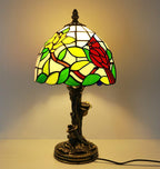 Tiffany Lamp Stained Glass with Beads 8" Table