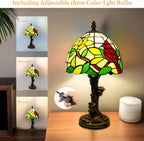 Tiffany Lamp Stained Glass with Beads 8" Table