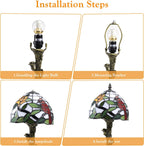 Tiffany Lamp Stained Glass with Beads 8" Table