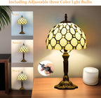 Tiffany Lamp Stained Glass with Beads 8" Table