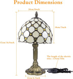 Tiffany Lamp Stained Glass with Beads 8" Table