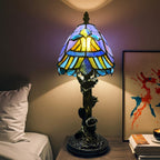 Tiffany Lamp Stained Glass with Beads 8" Table