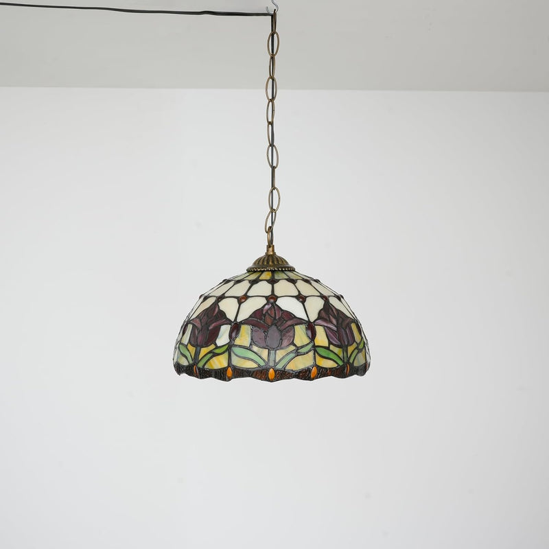 Tiffany Pendant Light Fixtures 12inch Stained Glass Lighting