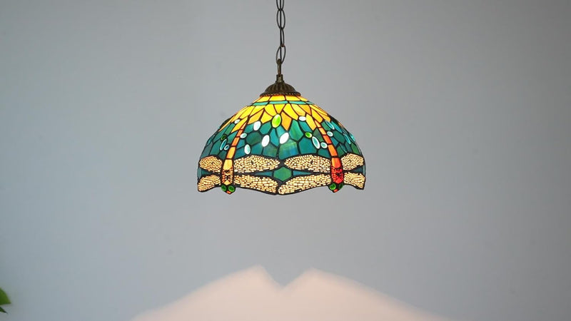 Tiffany Pendant Light Fixtures 12inch Stained Glass Lighting