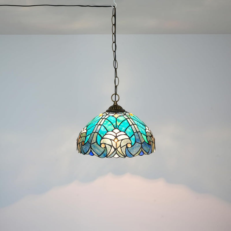 Tiffany Pendant Light Fixtures 12inch Stained Glass Lighting