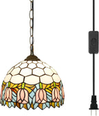 Tiffany Pendant Light Fixtures 12inch Stained Glass Lighting