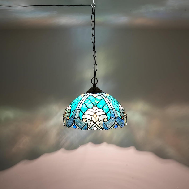 Tiffany Pendant Light Fixtures 12inch Stained Glass Lighting