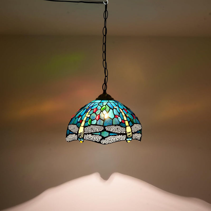 Tiffany Pendant Light Fixtures 12inch Stained Glass Lighting