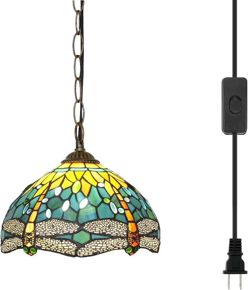 Tiffany Pendant Light Fixtures 12inch Stained Glass Lighting