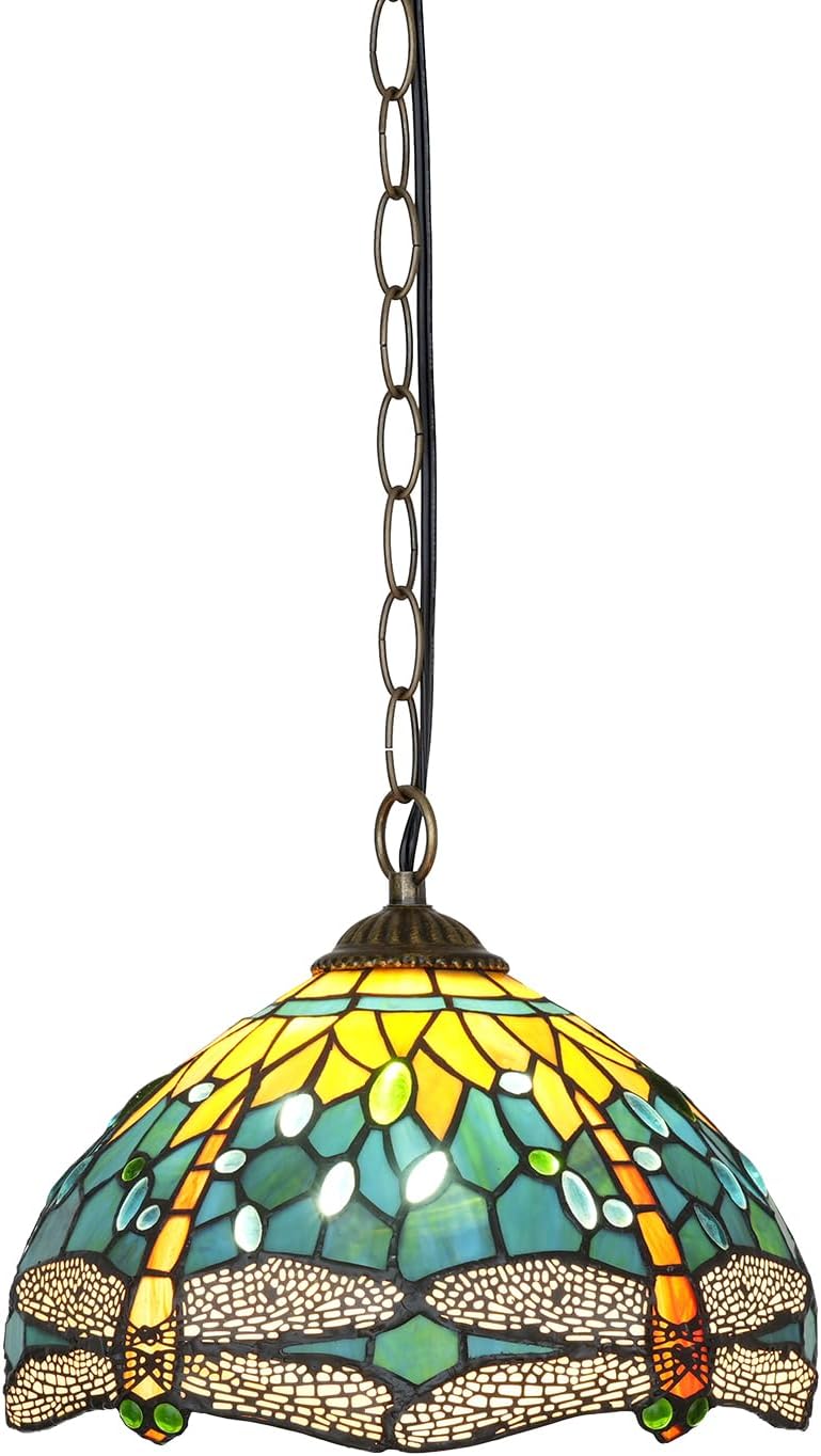 Tiffany Pendant Light Fixtures 12inch Stained Glass Lighting