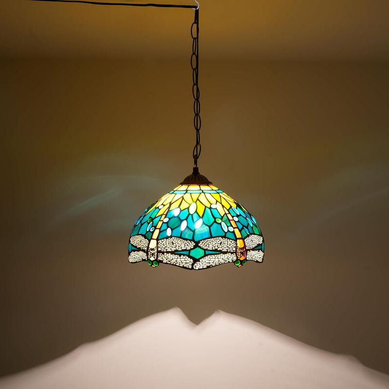 Tiffany Pendant Light Fixtures 12inch Stained Glass Lighting