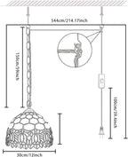 Tiffany Pendant Light Fixtures 12inch Stained Glass Lighting