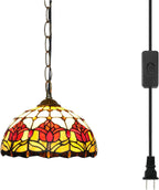 Tiffany Pendant Light Fixtures 12inch Stained Glass Lighting