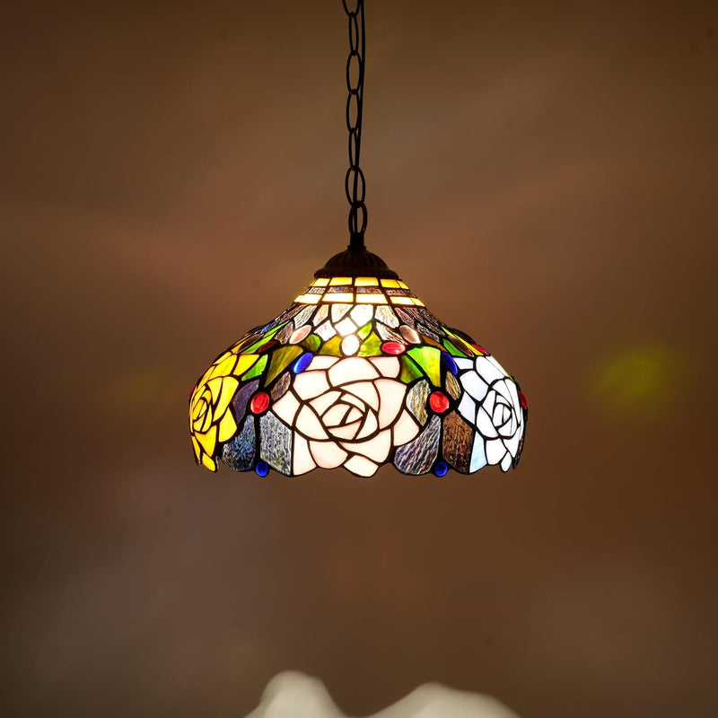 Tiffany Pendant Light Fixtures 12inch Stained Glass Lighting