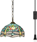 Tiffany Pendant Light Fixtures 12inch Stained Glass Lighting