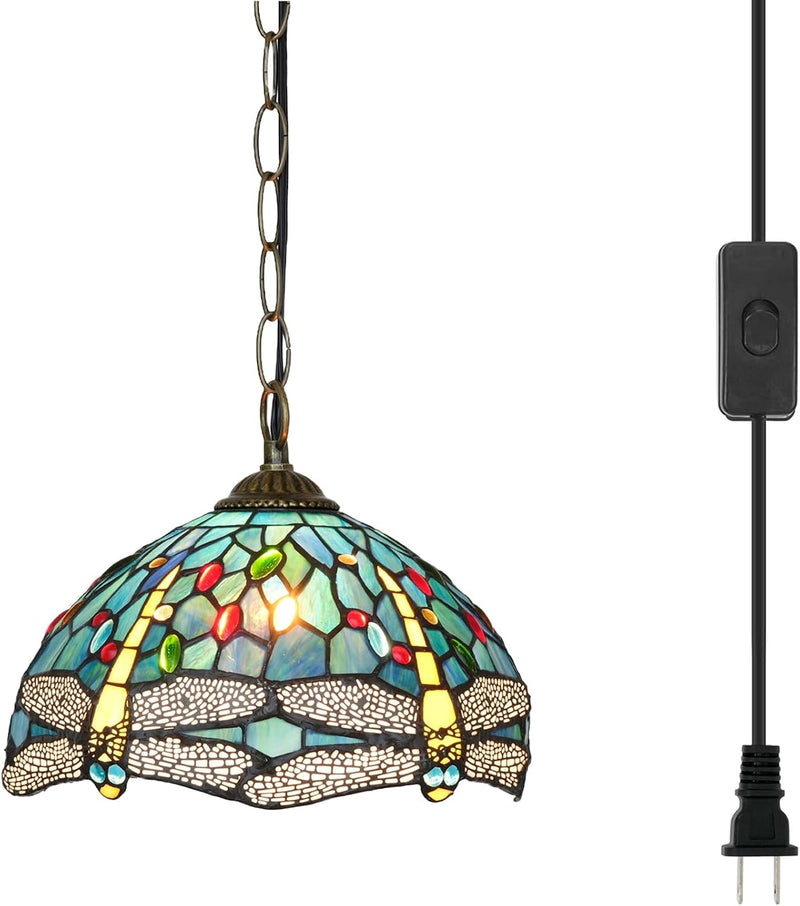 Tiffany Pendant Light Fixtures 12inch Stained Glass Lighting