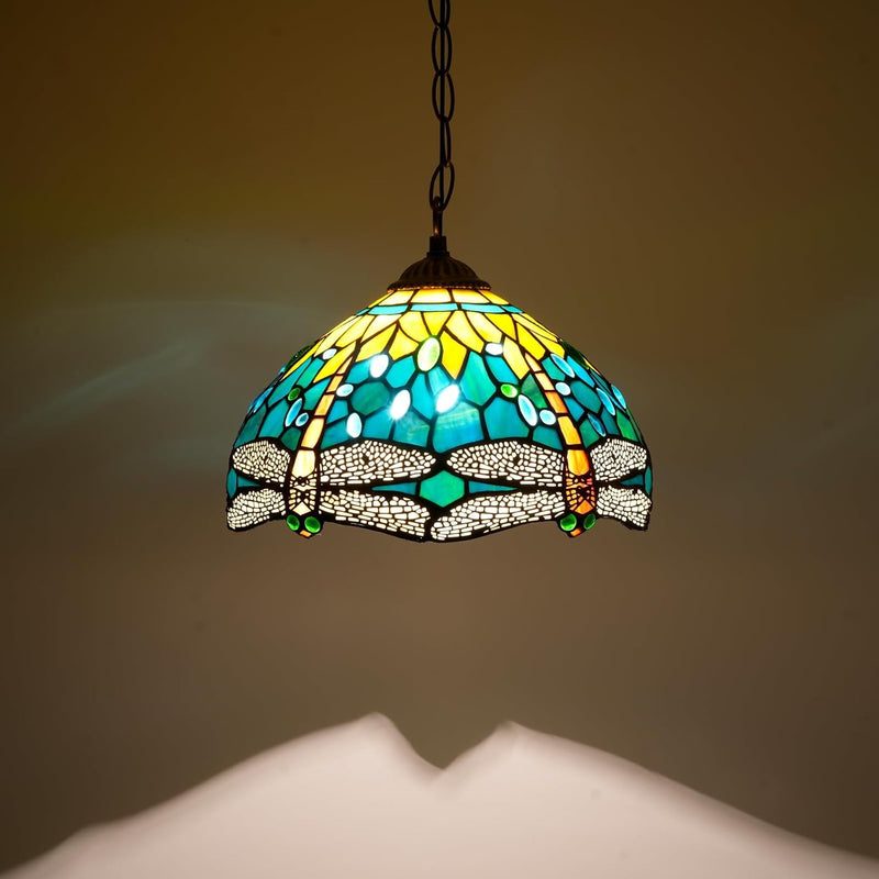 Tiffany Pendant Light Fixtures 12inch Stained Glass Lighting