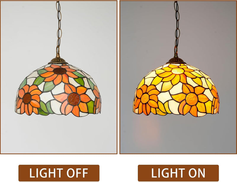 Tiffany Pendant Light Fixtures 12inch Stained Glass Lighting