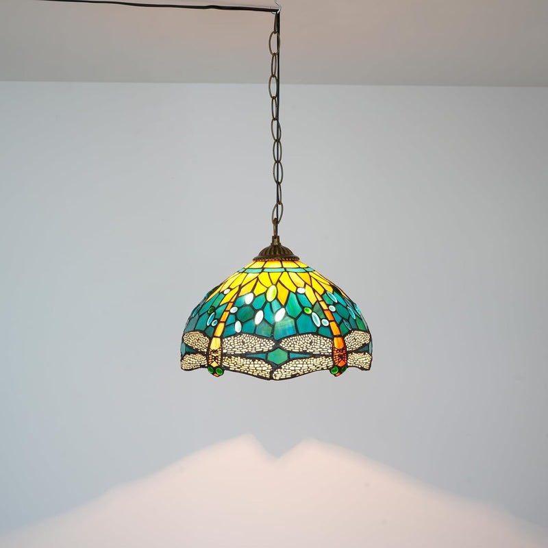 Tiffany Pendant Light Fixtures 12inch Stained Glass Lighting