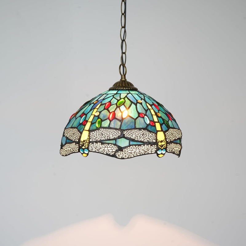 Tiffany Pendant Light Fixtures 12inch Stained Glass Lighting